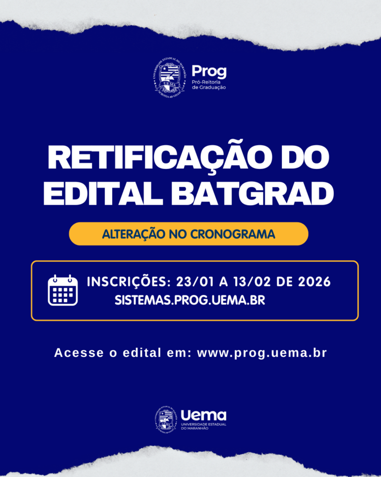 Prog publica retificação do edital de Bolsas de Apoio Técnico Laboratorial (BATGRAD)