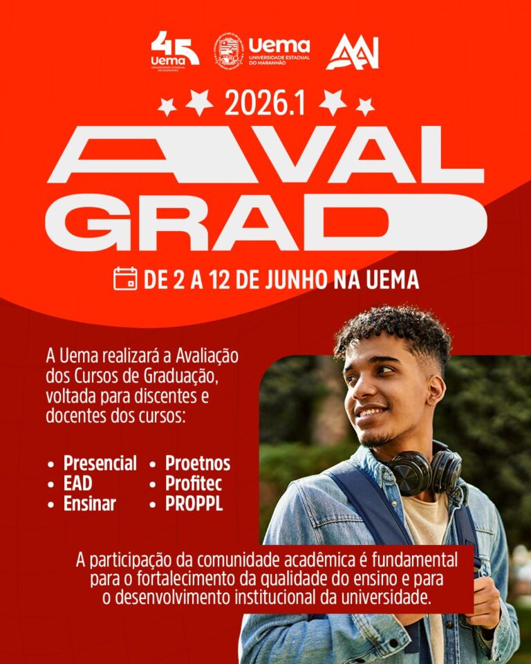 Uema anuncia Avalgrad 2026.1 e convoca estudantes e professores para participação