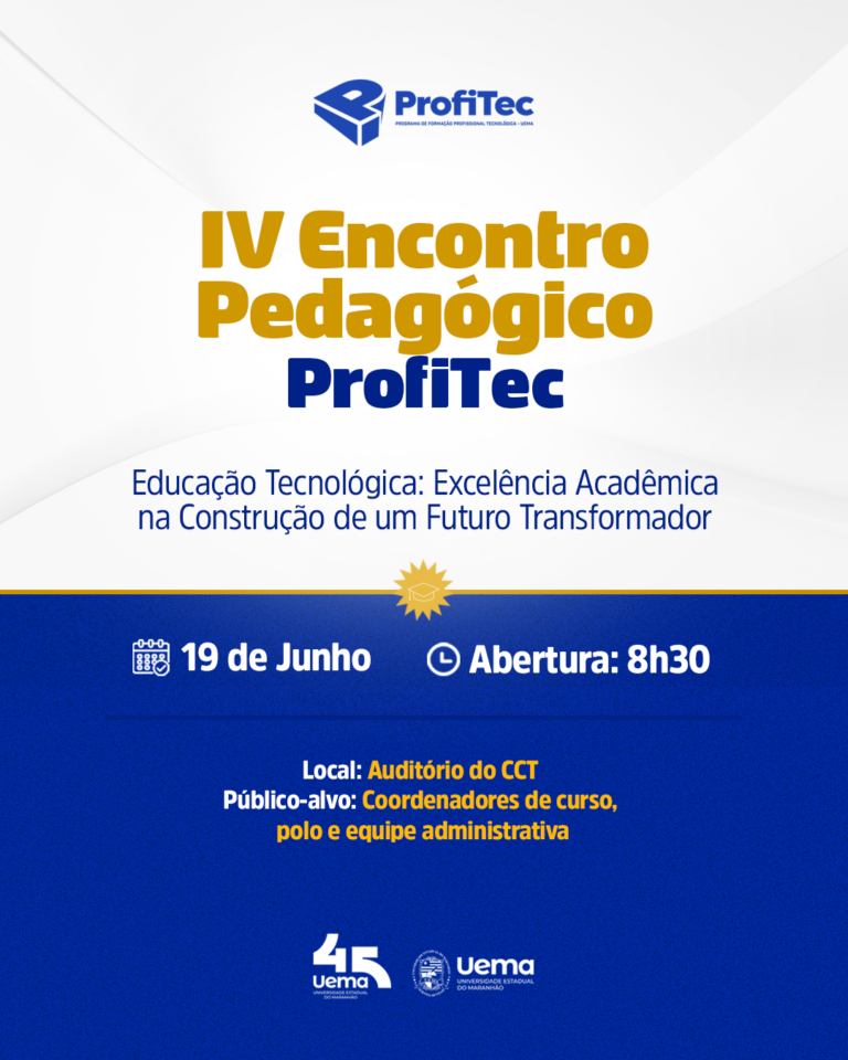 IV Encontro Pedagógico do ProfiTec acontece amanhã(19) com foco na excelência da educação tecnológica