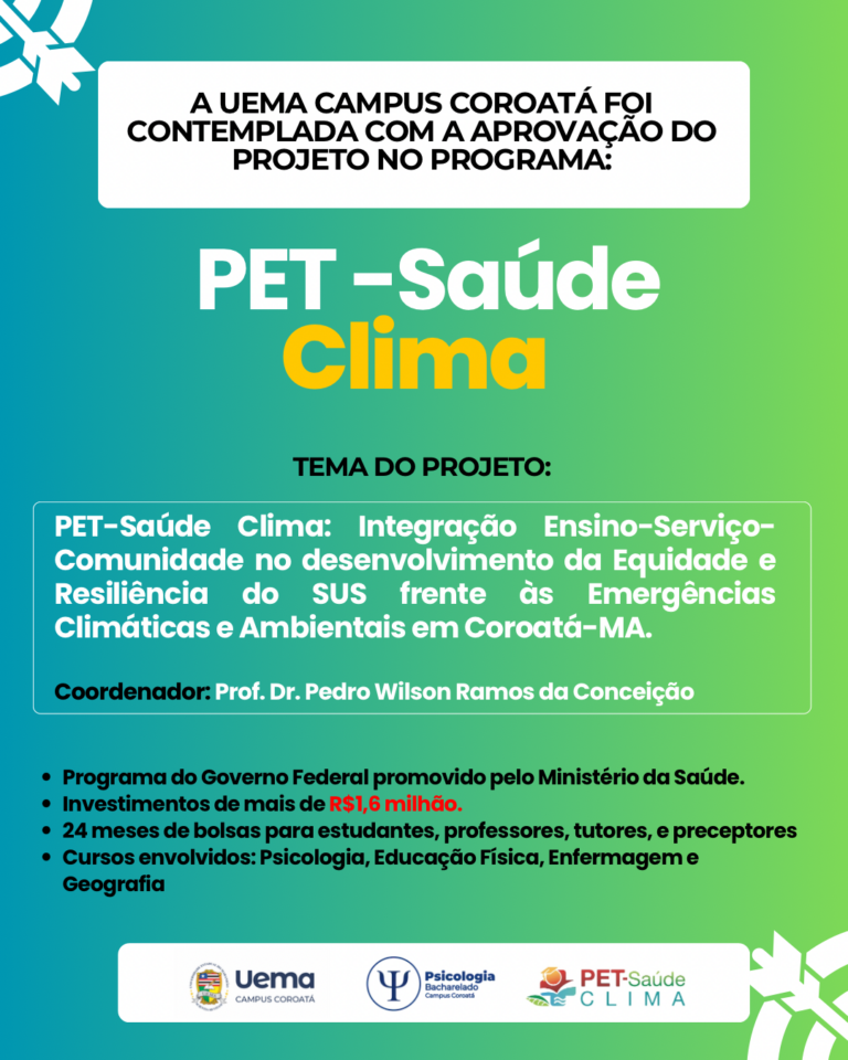 Campus Coroatá é contemplada com projeto PET-Saúde Clima de mais de R$ 1,6 milhão