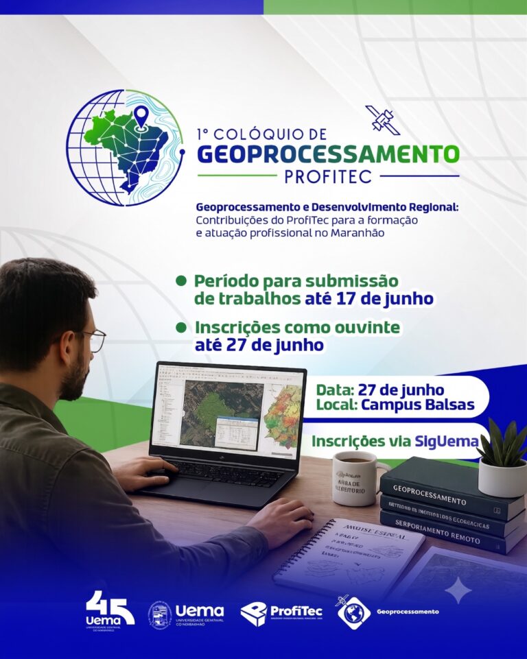 Submissão de trabalhos para 1º Colóquio de Geoprocessamento ProfiTec segue até 17 de junho