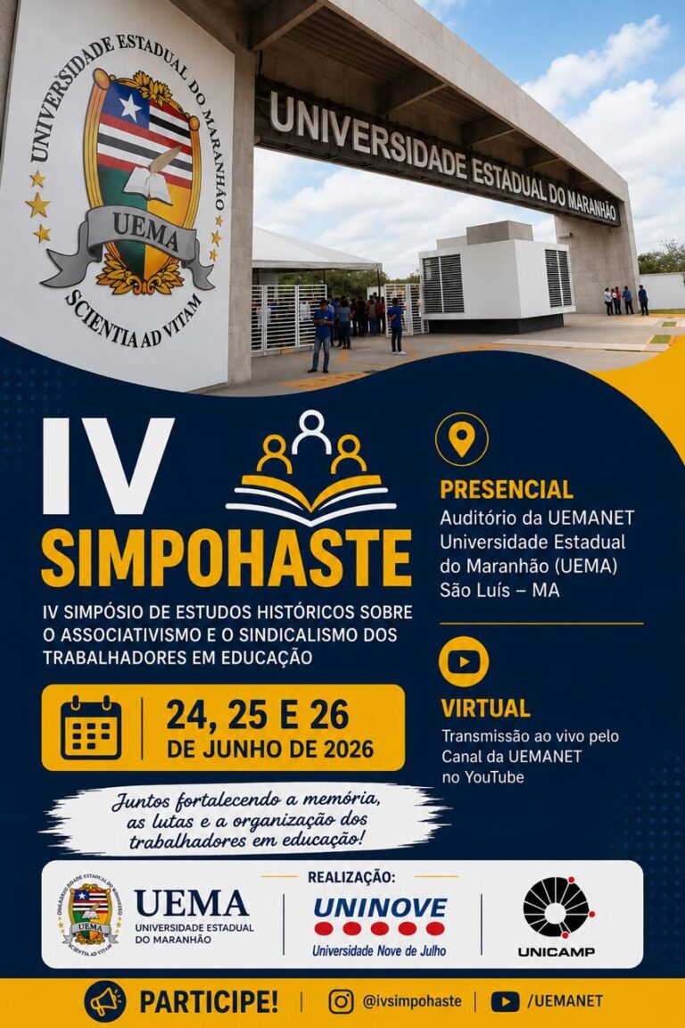 Uema recebe IV SIMPOHASTE e abre inscrições gratuitas para pesquisadores e trabalhadores da educação