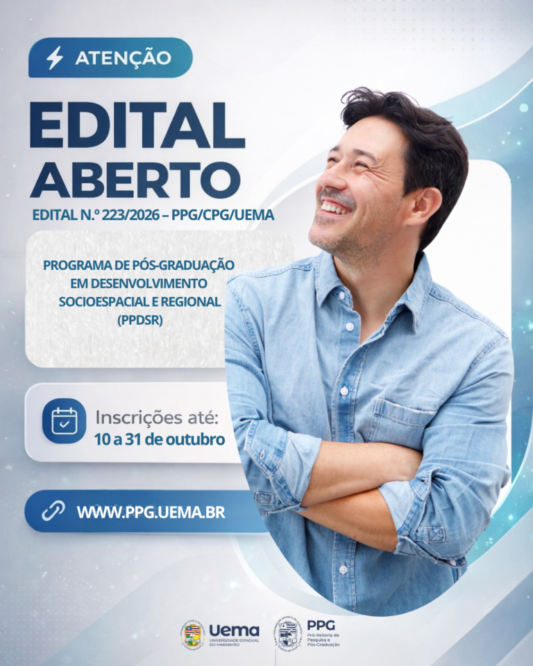 Uema abre inscrições para o Mestrado em Desenvolvimento Socioespacial e Regional